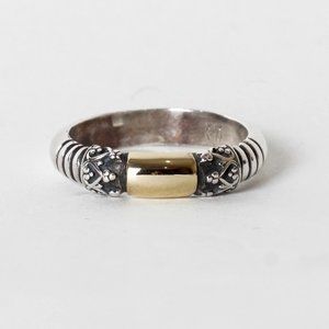 Designer Silver Ring with 14K Gold Detailing